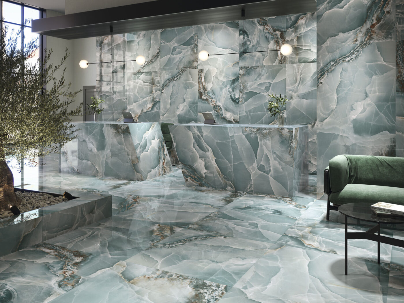 Onyx Turquoise Pulido 60x120 Rect. Gres - obrazek 2