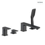 Bateria wannowo-prysznicowa nawannowa 4-otworowa czarny mat - Hadsel