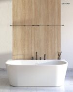 Bateria wannowo-prysznicowa kompletna 4-otworowa czarny mat - Molle - obrazek 3