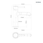 Bateria umywalkowa stojąca złoty połysk - Molle Slim - obrazek 2