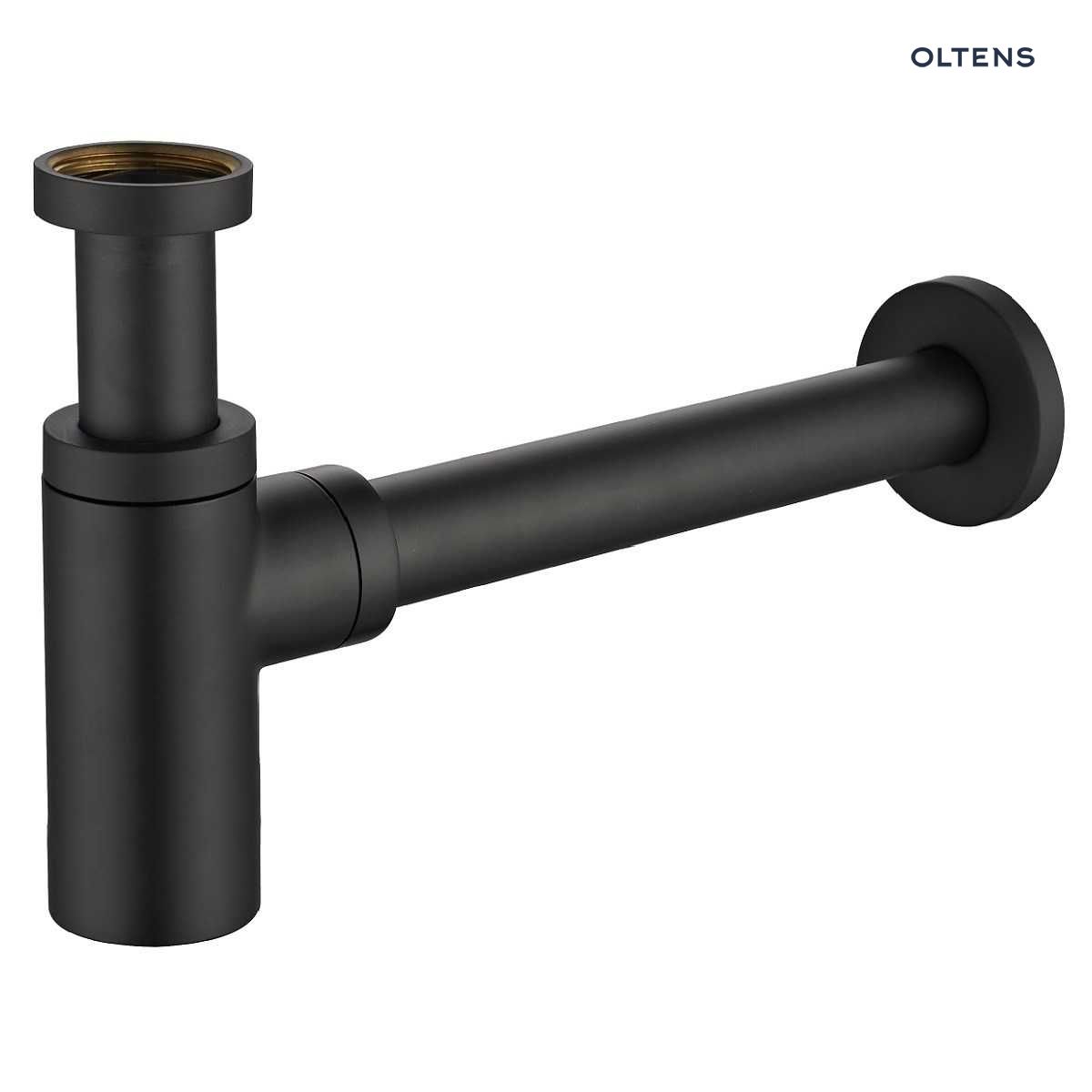 02600300 Oltens Hervik syfon umywalkowy mosiężny okrągły czarny mat 02600300 - obrazek 1