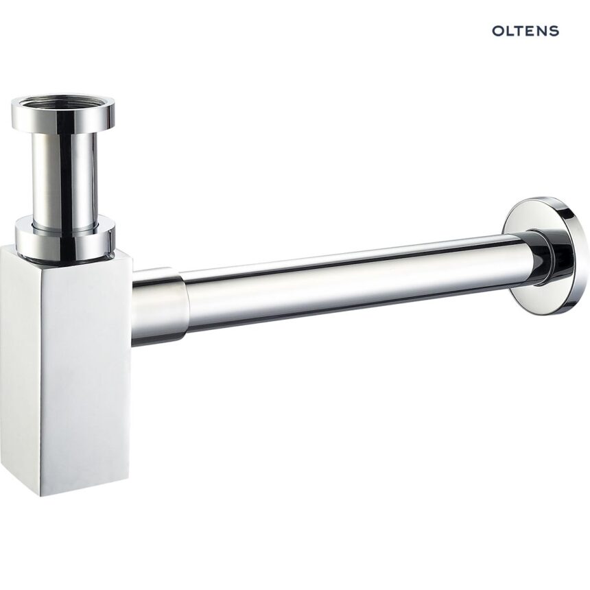 Oltens Hervik (S) syfon umywalkowy mosiężny kwadratowy chrom 02601100