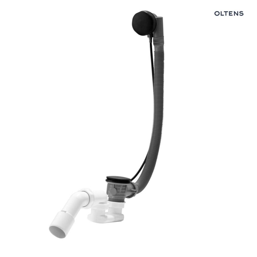 Oltens Oster syfon wannowy automatyczny z pokrętłem czarny mat 03001300