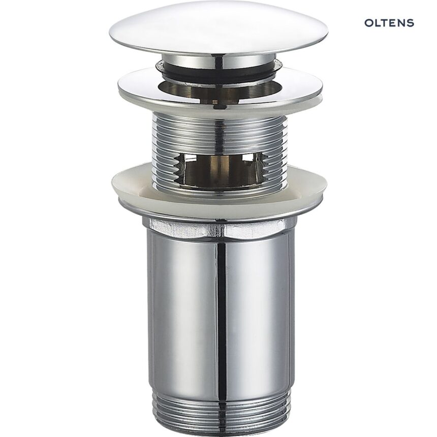 Oltens Halsa korek do umywalki klik klak okrągły z przelewem G1 1/4 chrom 05101100