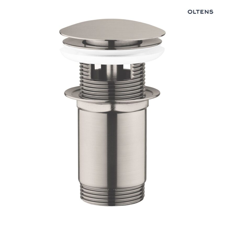 Oltens Halsa korek do umywalki klik klak okrągły z przelewem G1 1/4  nikiel 05101910