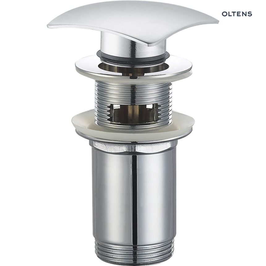 Oltens Halsa (S) korek do umywalki klik klak kwadratowy z przelewem G 1 1/4 chrom 05102100