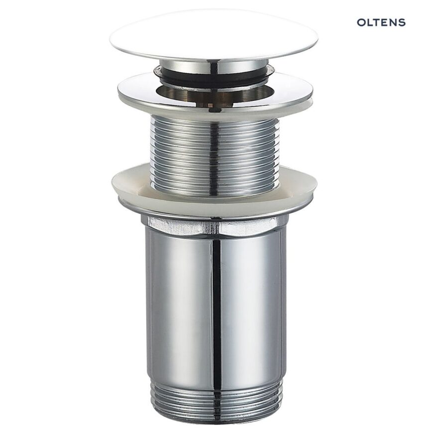 Oltens Rovde korek umywalkowy okrągły klik klak bez przelewu G 1 1/4 biały ceramiczny 05200000