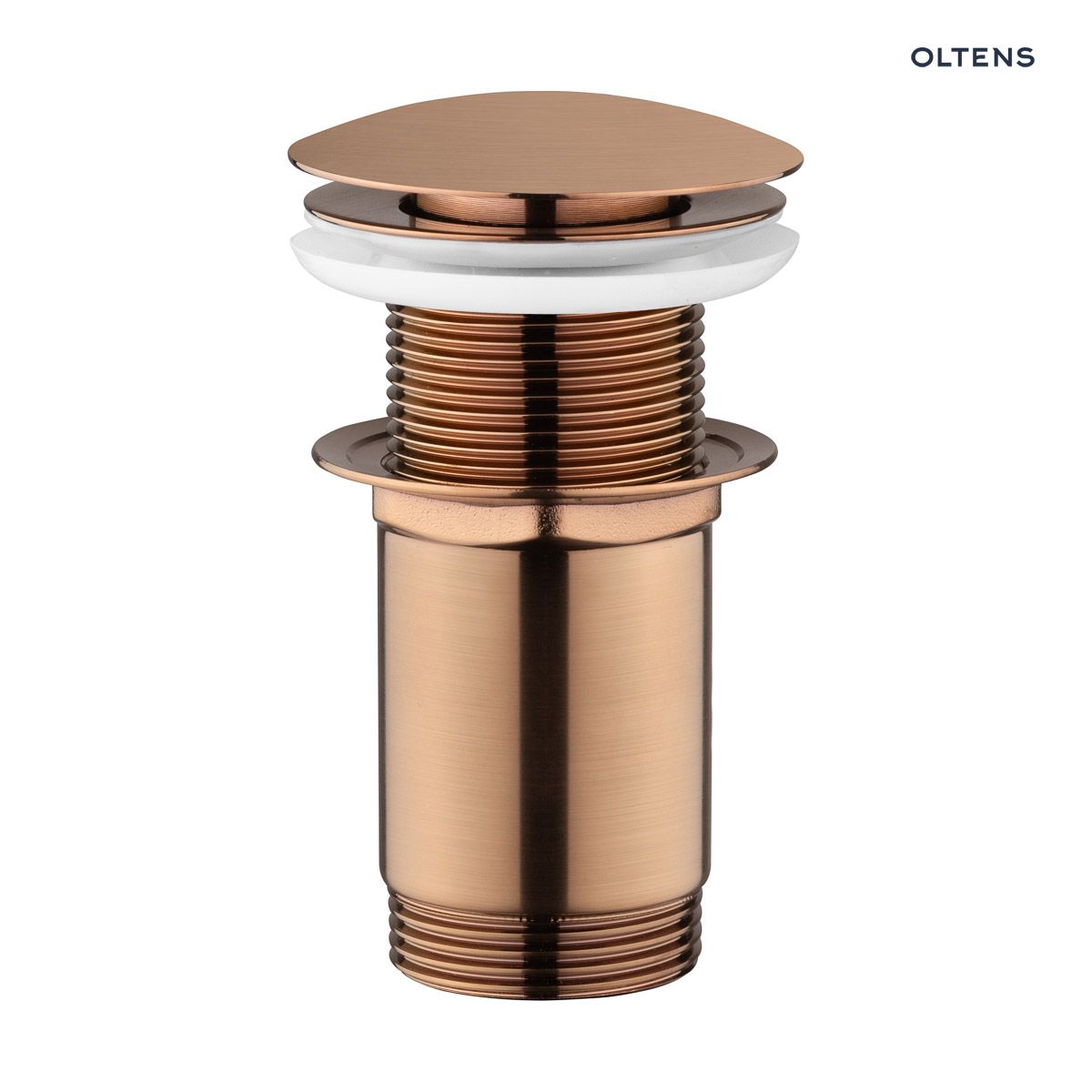 05201610n Oltens Rovde korek do umywalki klik klak okrągły bez przelewu G1 1/4 miedź szczotkowana 05201610 - obrazek 1