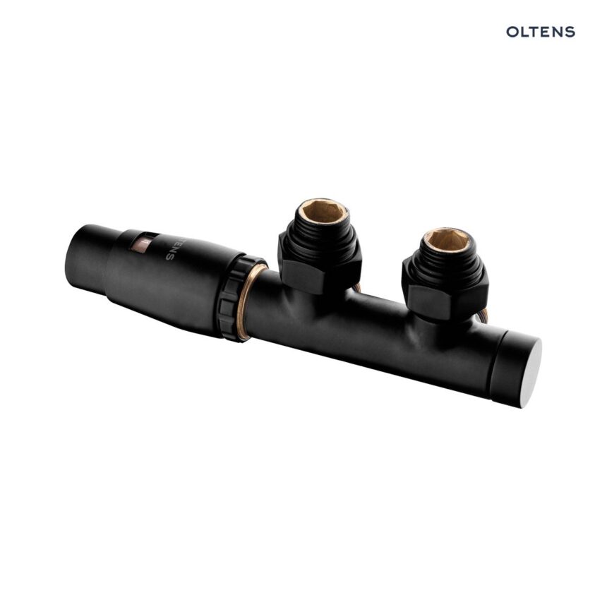 Oltens Varmare Ventil zestaw termostatyczny zintegrowany grzejnikowy lewy czarny mat 55901300