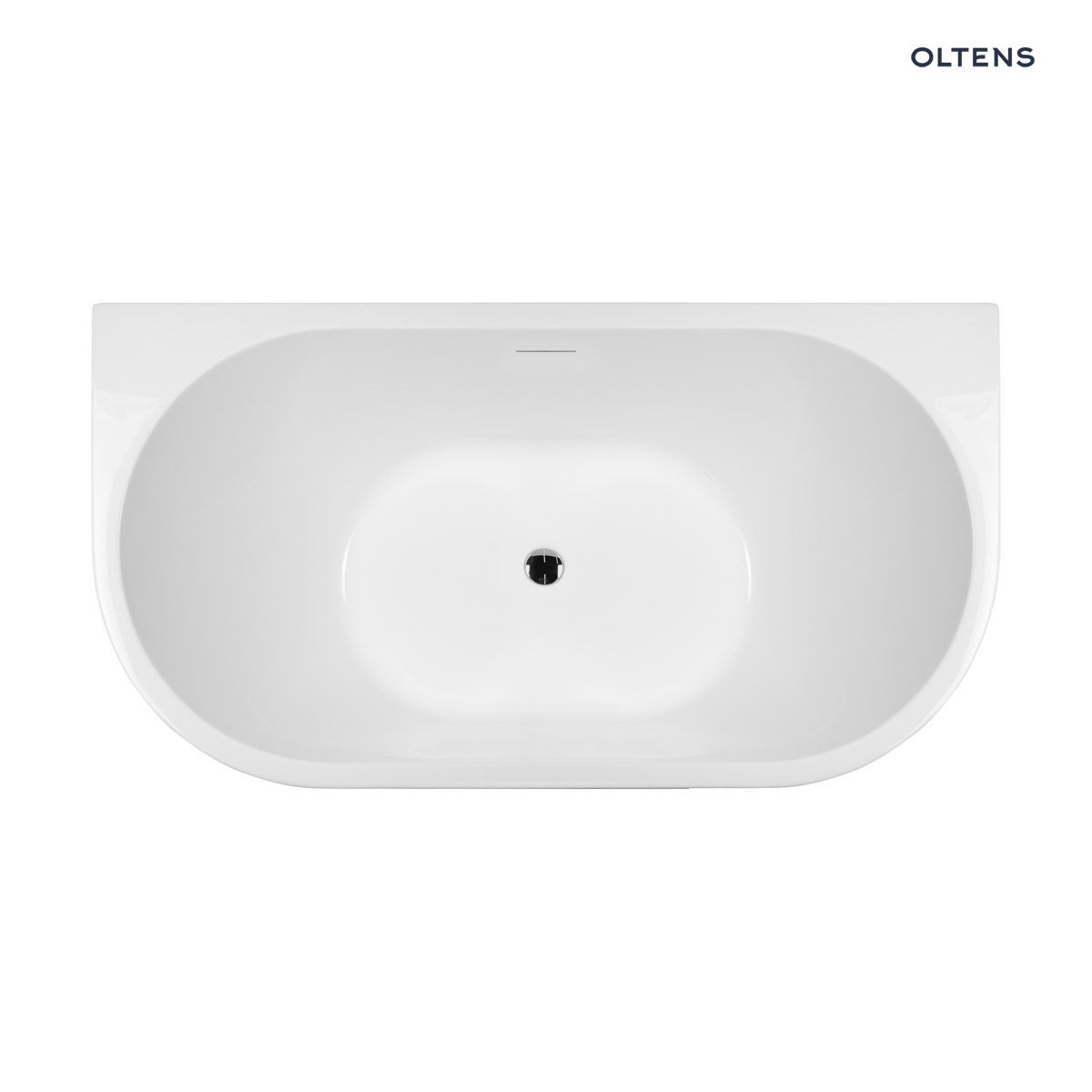 12018000_2_nowy Oltens Delva wanna wolnostojąca przyścienna 150x70 cm akrylowa owalna biały połysk 12018000 - obrazek 1