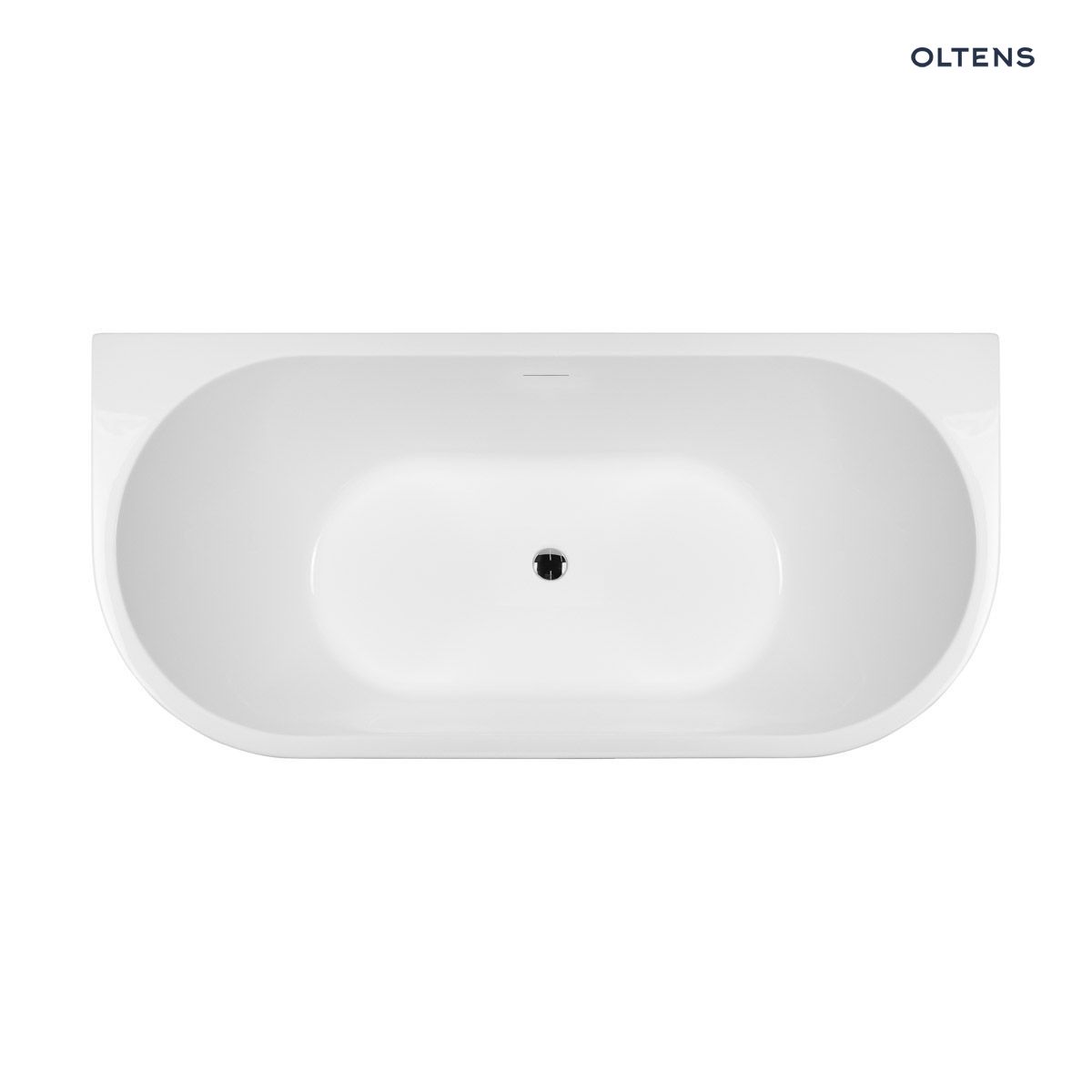 12019000_2_nowy Oltens Delva wanna wolnostojąca przyścienna 170x80 cm akrylowa owalna biały połysk 12019000 - obrazek 1