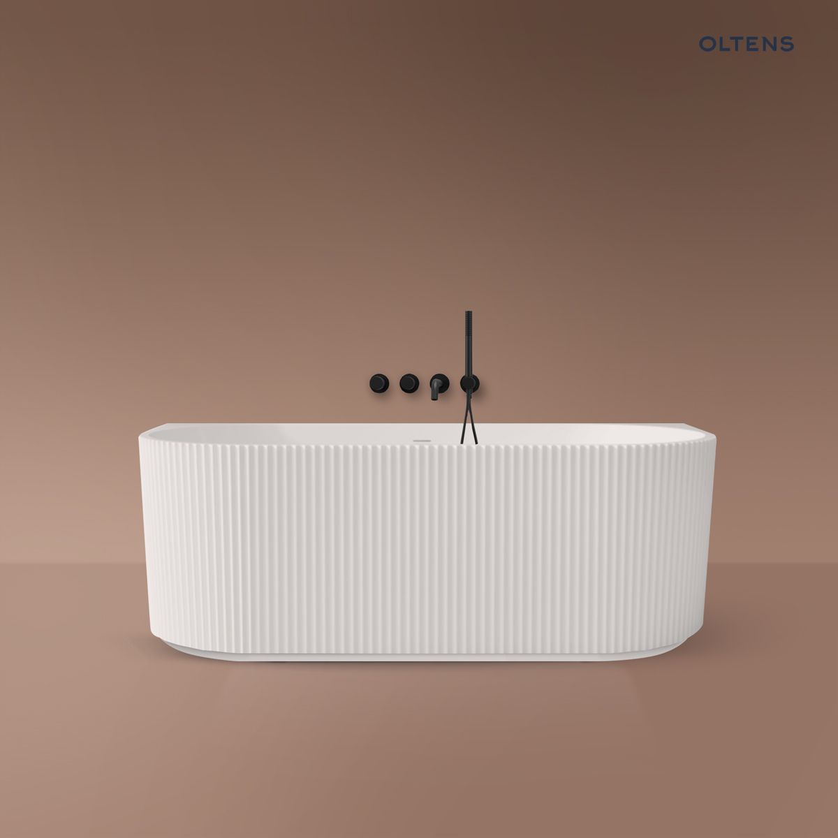 12025000 Oltens Hamnes wanna przyścienna 160x75 cm biała 12025000 - obrazek 1
