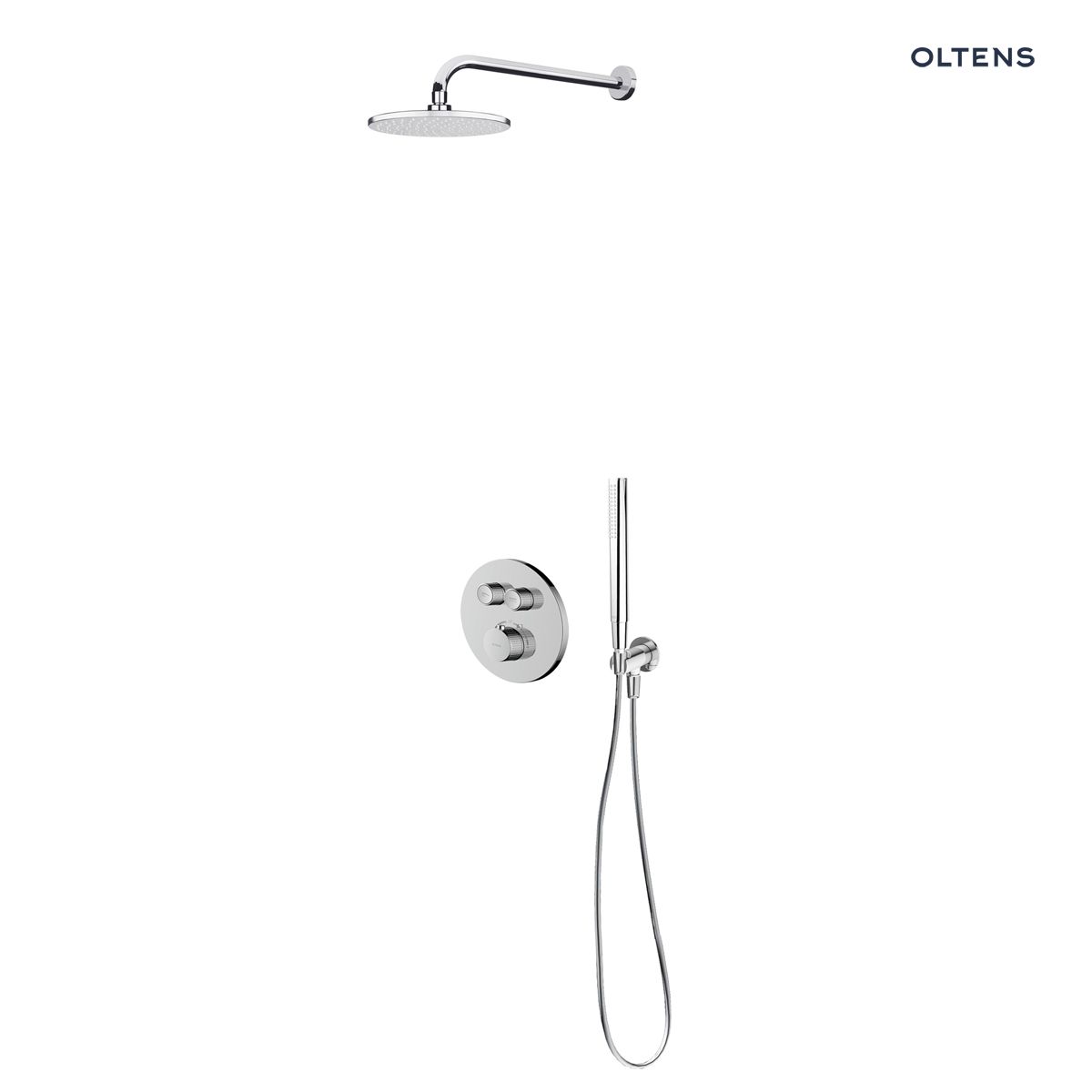 136618100-34601100-37000100-39400100-37102100-37200100-39304100 Zestaw Oltens Onega bateria podtynkowa z deszczownicą 25 cm Vindel i kompletem prysznicowym Ume chrom 36618100 - obrazek 1