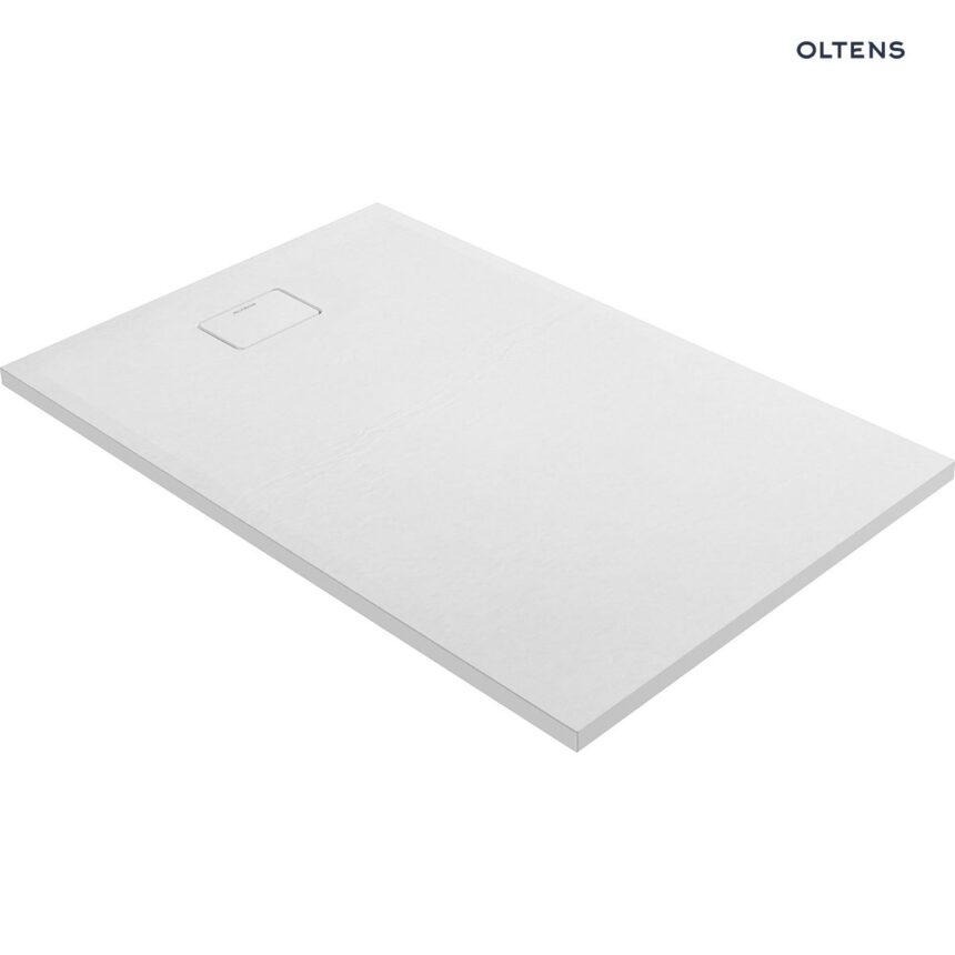 Oltens Bergytan brodzik 140x90 cm prostokątny RockSurface biały 15107000