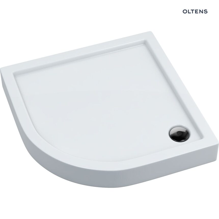 Oltens Vindel brodzik 90x90 cm półokrągły akrylowy biały 16004000