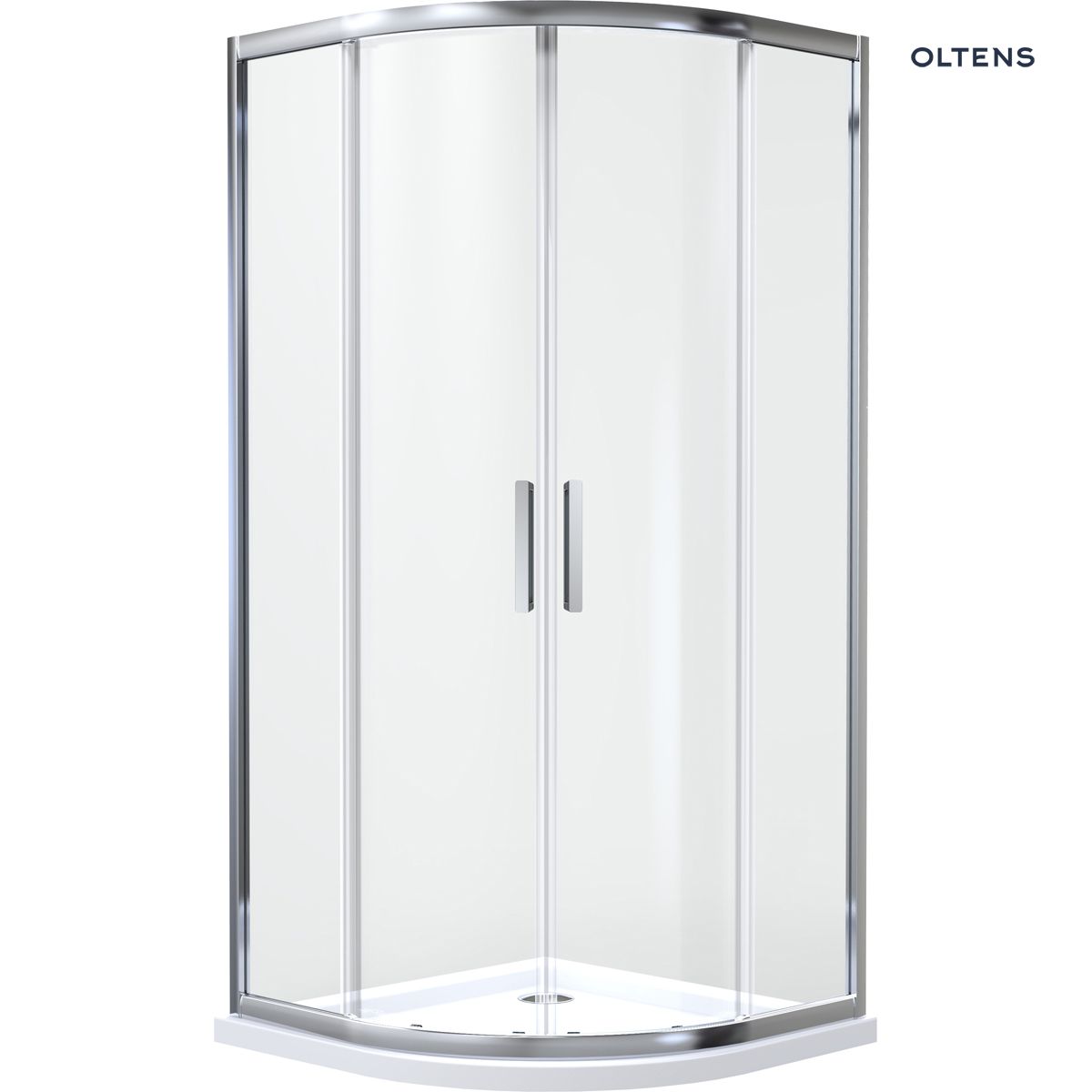 20101100__-20102100__ Oltens Vorma kabina prysznicowa 80x80 cm półokrągła chrom połysk/szkło przezroczyste 20101100 - obrazek 1