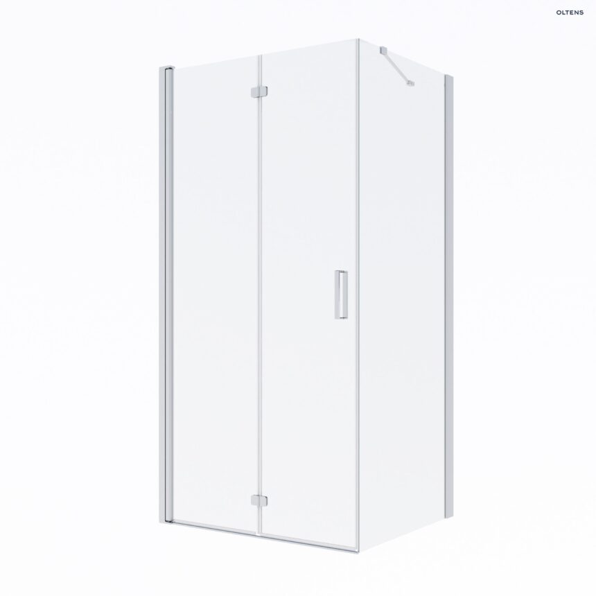 Oltens Trana kabina prysznicowa 100x80 cm prostokątna drzwi ze ścianką chrom/szkło przezroczyste 20200100