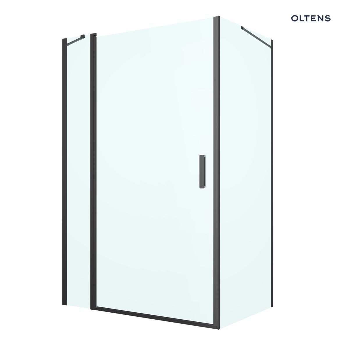 20213300 Oltens Verdal kabina prysznicowa 120x90 cm prostokątna drzwi ze ścianką czarny mat/szkło przezroczyste 20213300 - obrazek 1