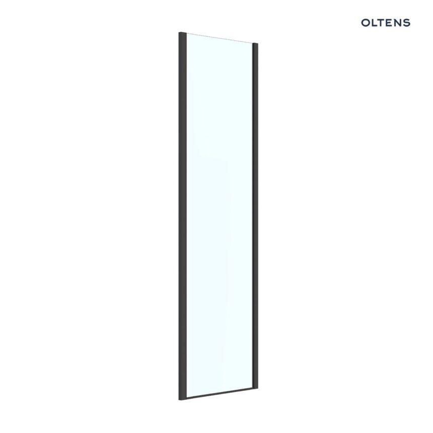 Oltens Breda ścianka prysznicowa 80 cm boczna czarny mat/szkło przezroczyste 22104300