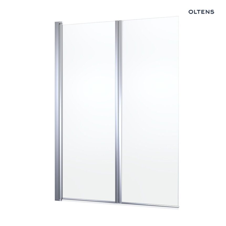 Oltens Fulla parawan nawannowy 2-częściowy 98x140 cm chrom/szkło przezroczyste 23204100