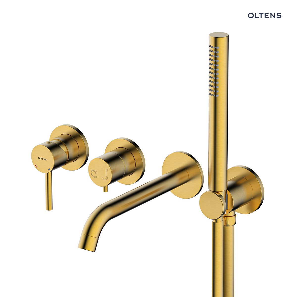34-105-810-v2 Oltens Molle bateria wannowo-prysznicowa podtynkowa 4-otworowa złoto szczotkowane 34105810 - obrazek 1