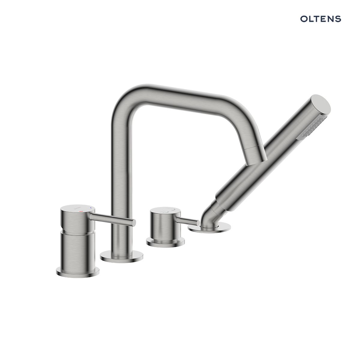 34200910 Oltens Molle bateria wannowo-prysznicowa kompletna 4-otworowa nawannowa nikiel 34200910 - obrazek 1