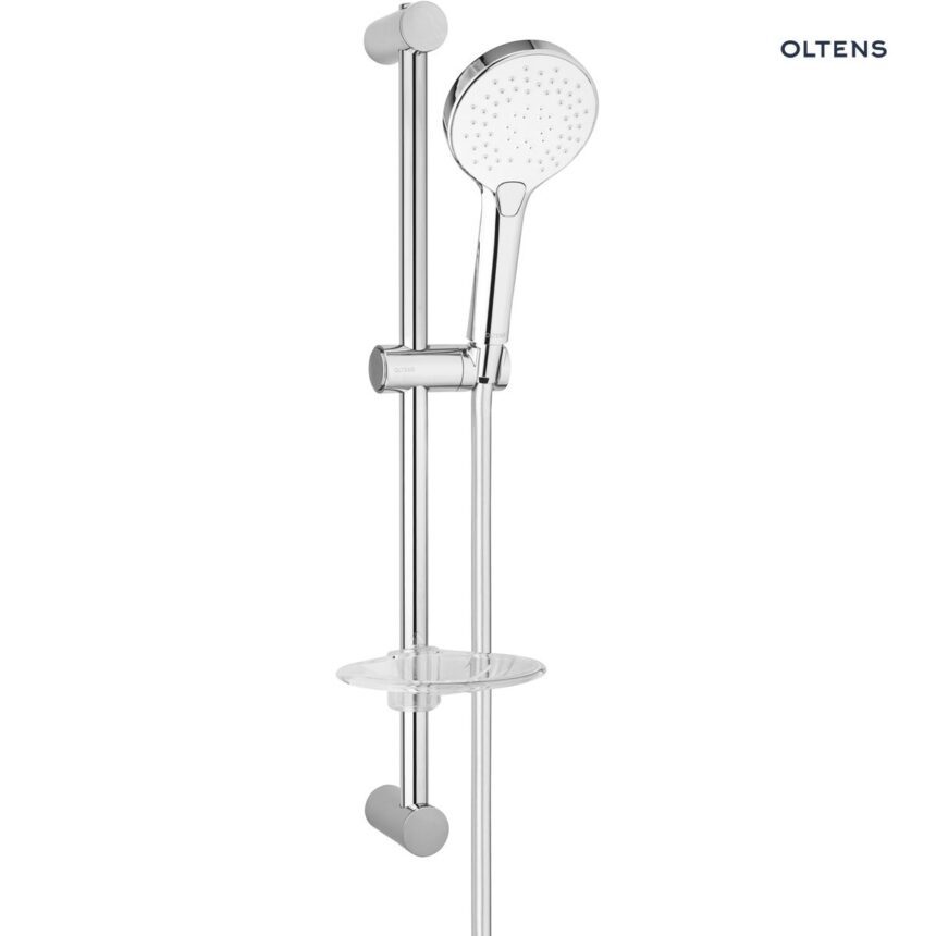 Oltens Driva EasyClick Alling 60 zestaw prysznicowy z mydelniczką chrom/biały 36004110