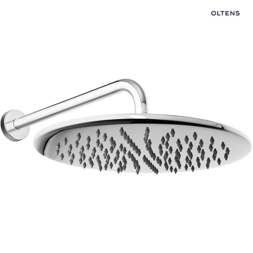 Oltens Sondera Lagan deszczownica 30 cm okrągła z ramieniem ściennym chrom 36013100