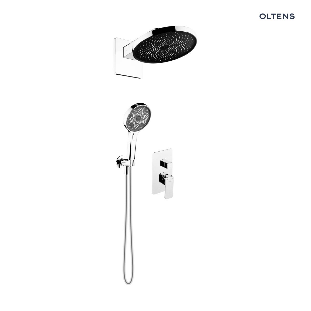 36027100p1 Oltens Hadsel zestaw bateria wannowo-prysznicowa podtynkowa z deszczownicą Vann i słuchawką 3 funkcyjną Havis EasyClick chrom 36027100 - obrazek 1