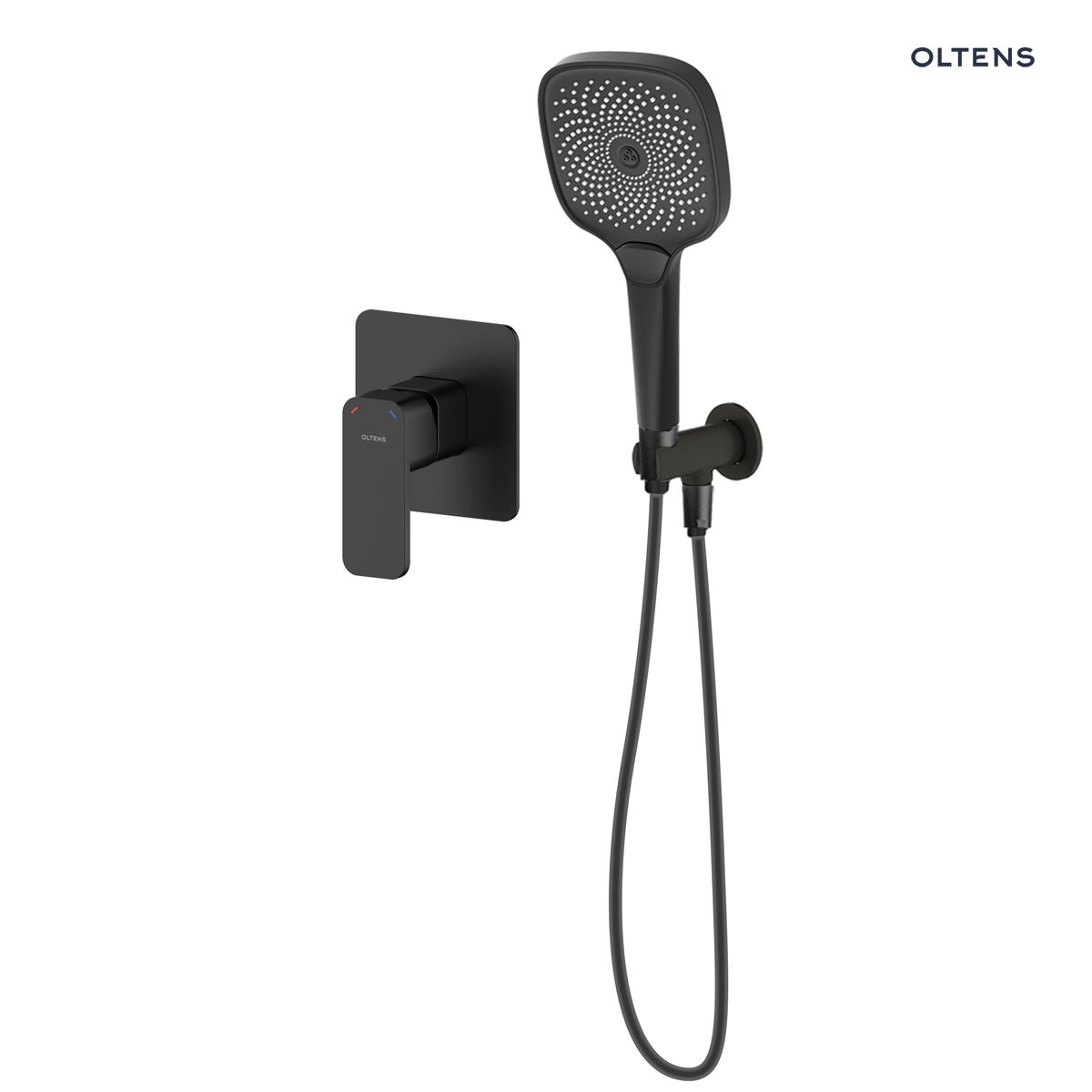 36037300 Oltens Hadsel zestaw bateria prysznicowa podtynkowa ze słuchawką 3 funkcyjną Havis EasyClick (S) czarny mat 36037300 - obrazek 1