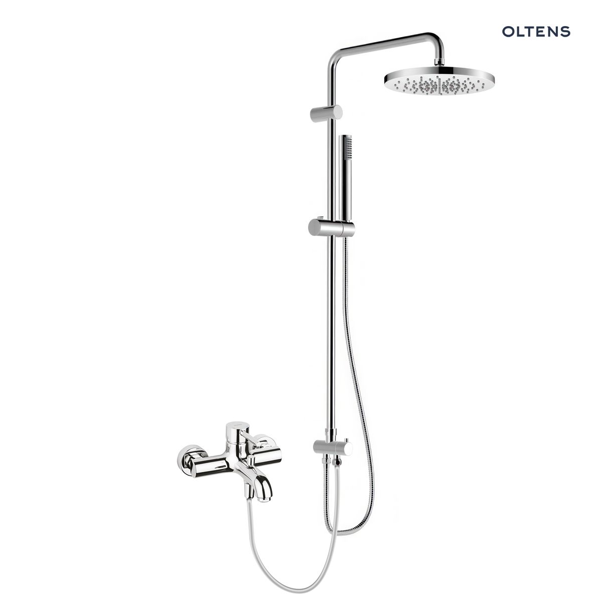36046100n Oltens Molle zestaw prysznicowy z baterią wannowo-prysznicową ścienną chrom 36046100 - obrazek 1