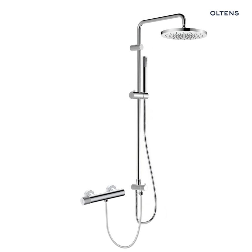 Oltens Hamnes zestaw prysznicowy z baterią prysznicową ścienną chrom 36051100
