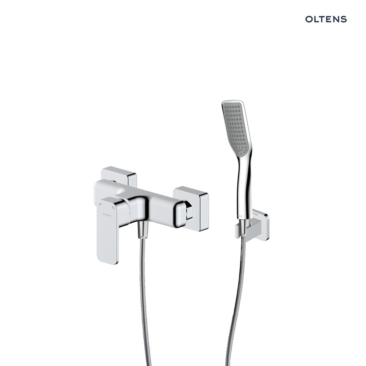 36057100 Zestaw Oltens Hadsel bateria prysznicowa ścienna z kompletem natryskowym Tinde Hald chrom 36057100 - obrazek 1