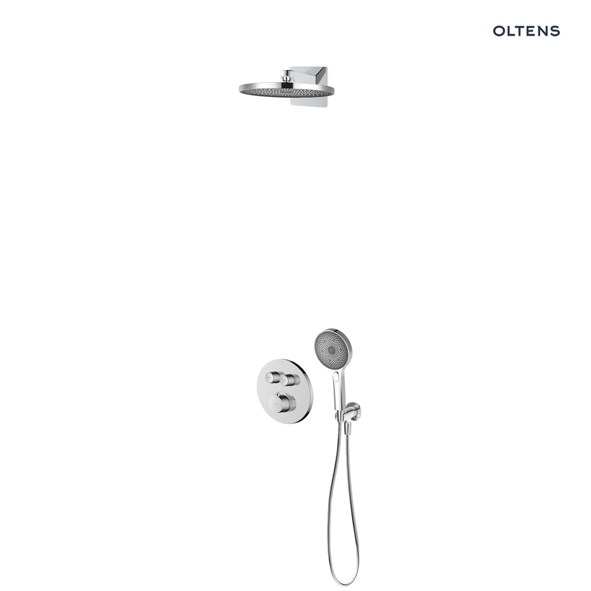 36068100 Oltens Onega zestaw bateria wannowo-prysznicowa podtynkowa z deszczownicą Vann i słuchawką 3 funkcyjną Havis EasyClick chrom 36068100 - obrazek 1