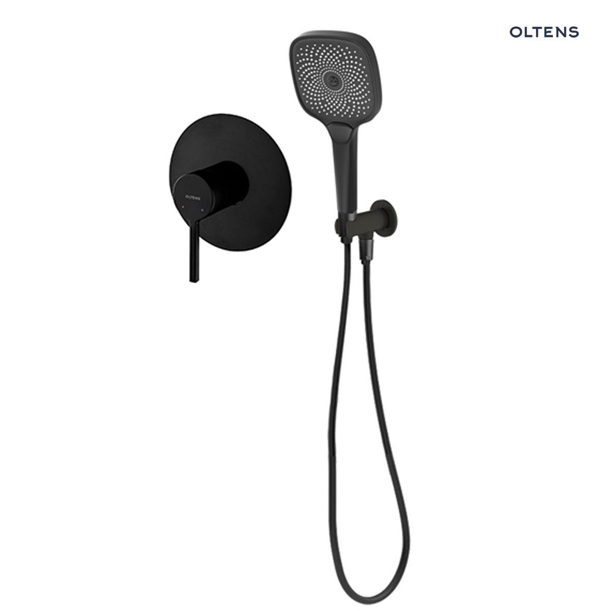 36077300p Oltens Rann zestaw bateria prysznicowa podtynkowa ze słuchawką 3 funkcyjną Havis EasyClick (S) czarny mat 36077300 - obrazek 1