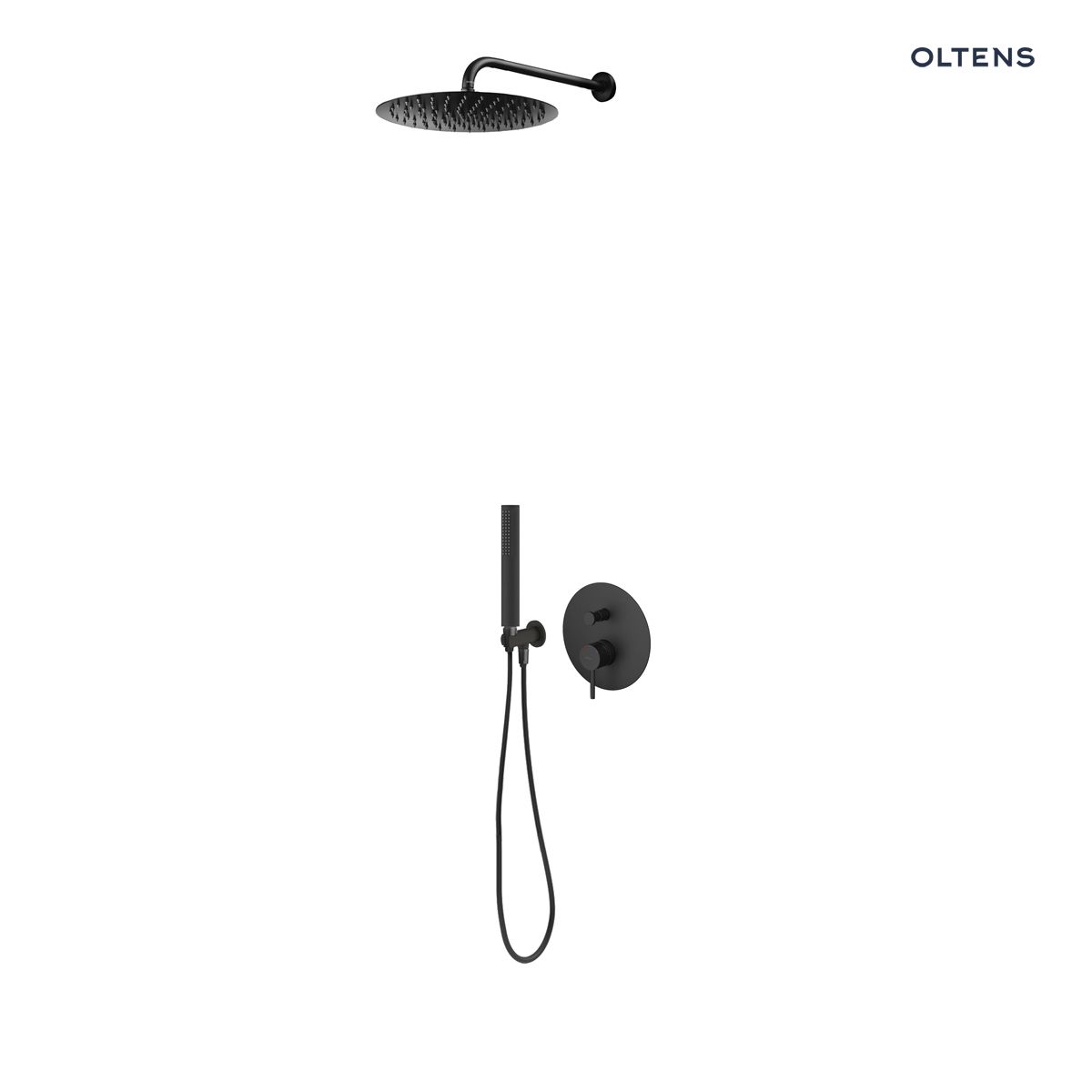 36600300 Zestaw Oltens Molle bateria podtynkowa z deszczownicą 30 cm Vindel i kompletem prysznicowym Ume czarny mat 36600300 - obrazek 1