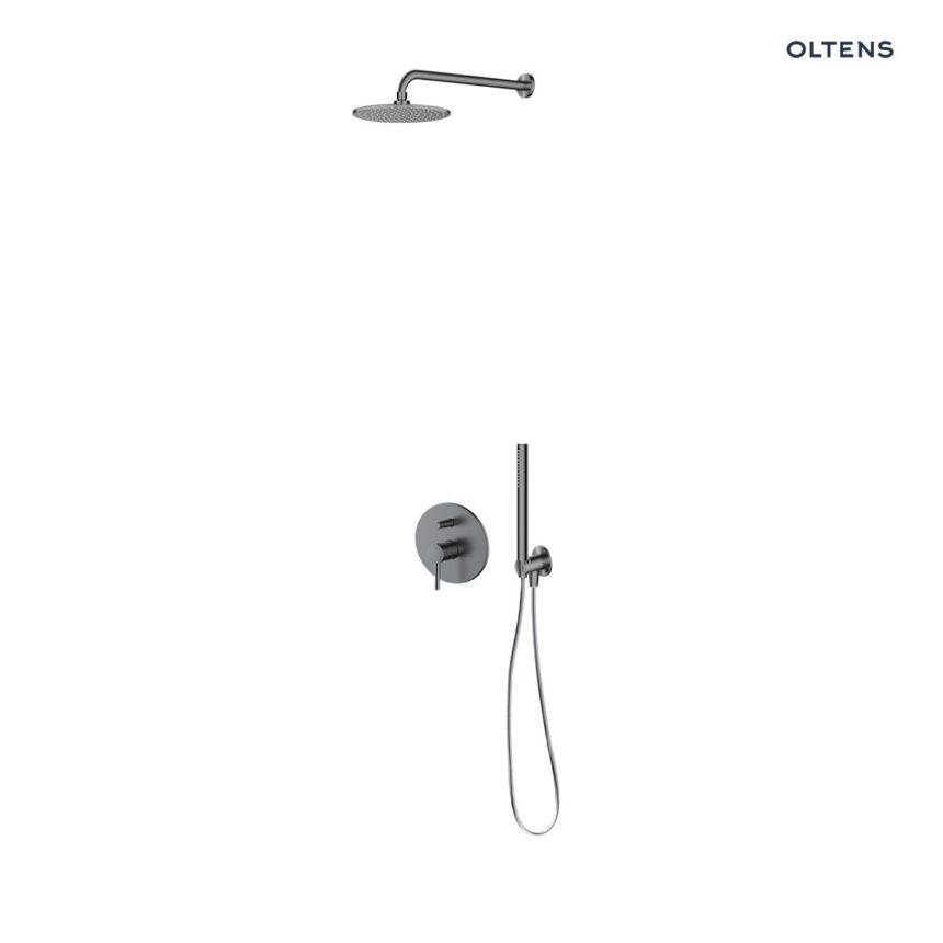 Zestaw Oltens Molle bateria podtynkowa z deszczownicą 30 cm Vindel i kompletem prysznicowym Ume grafit 36600400