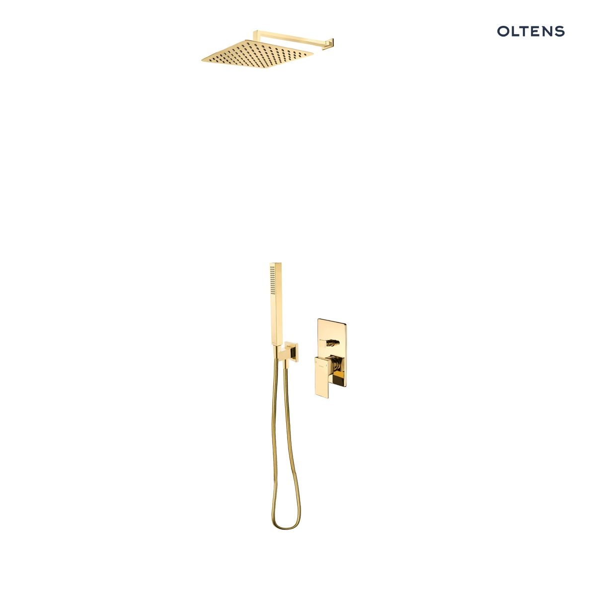 36604800-v2 Zestaw Oltens Gota bateria podtynkowa z deszczownicą 30 cm Vindel (S) i kompletem prysznicowym Sog złoty połysk 36604800 - obrazek 1