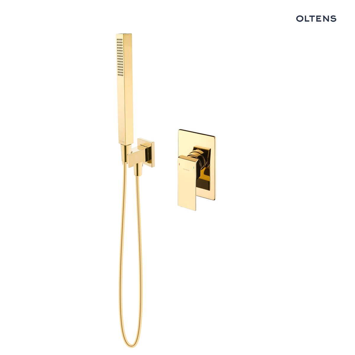 36606800 Zestaw Oltens Gota bateria prysznicowa podtynkowa z zestawem prysznicowym Sog Hvita (S) złoty połysk 36606800 - obrazek 1