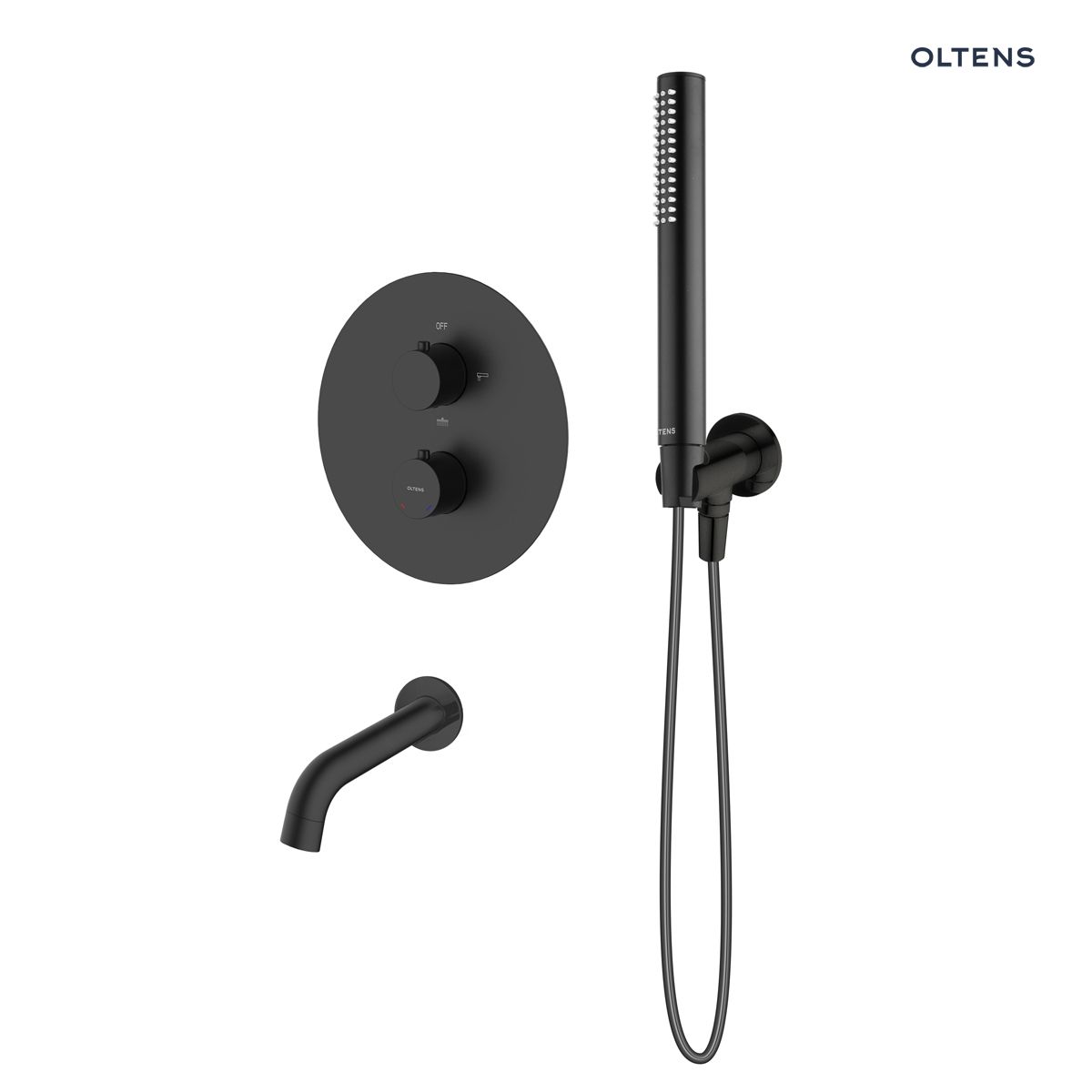 36610300 Zestaw Oltens Katla zestaw wannowo-prysznicowy podtynkowy termostatyczny czarny mat 36610300 - obrazek 1