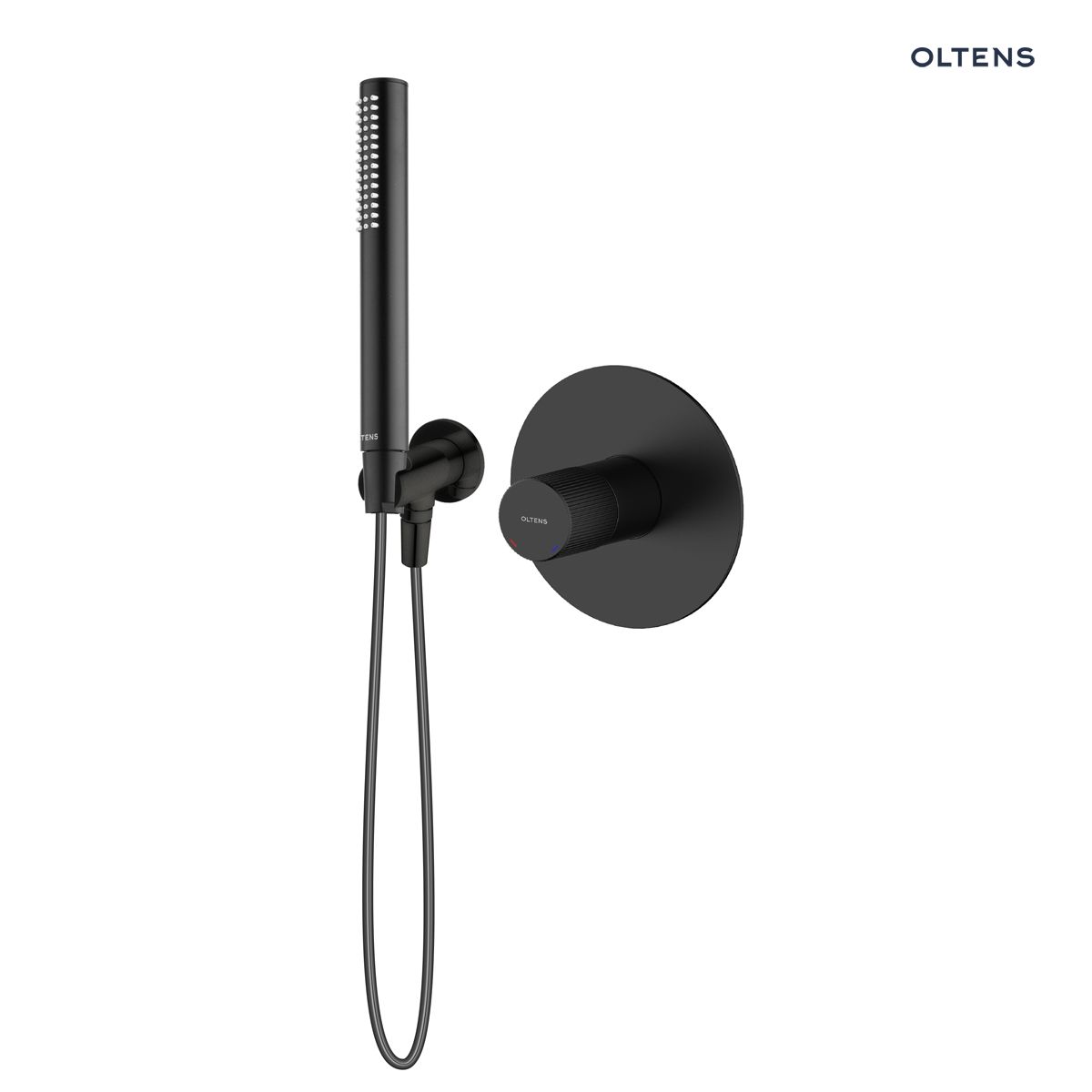 36613300 Zestaw Oltens Hamnes bateria prysznicowa podtynkowa z zestawem prysznicowym Ume Hvita czarny mat 36613300 - obrazek 1