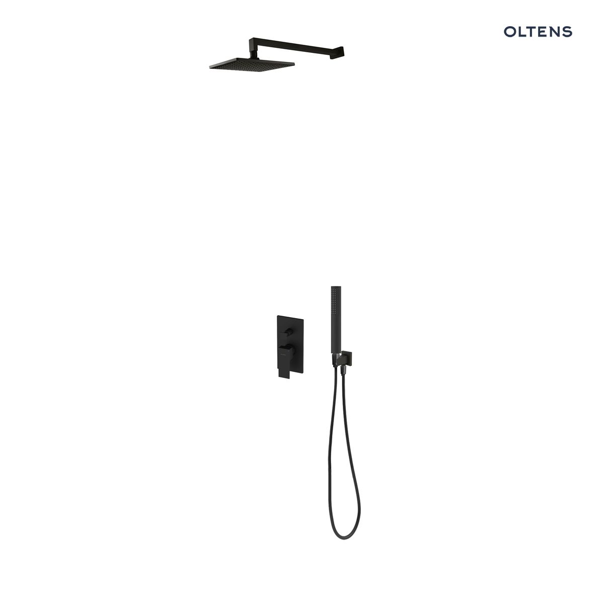 36616300 Zestaw Oltens Gota bateria podtynkowa z deszczownicą 22 cm Atran i kompletem prysznicowym Sog czarny mat 36616300 - obrazek 1