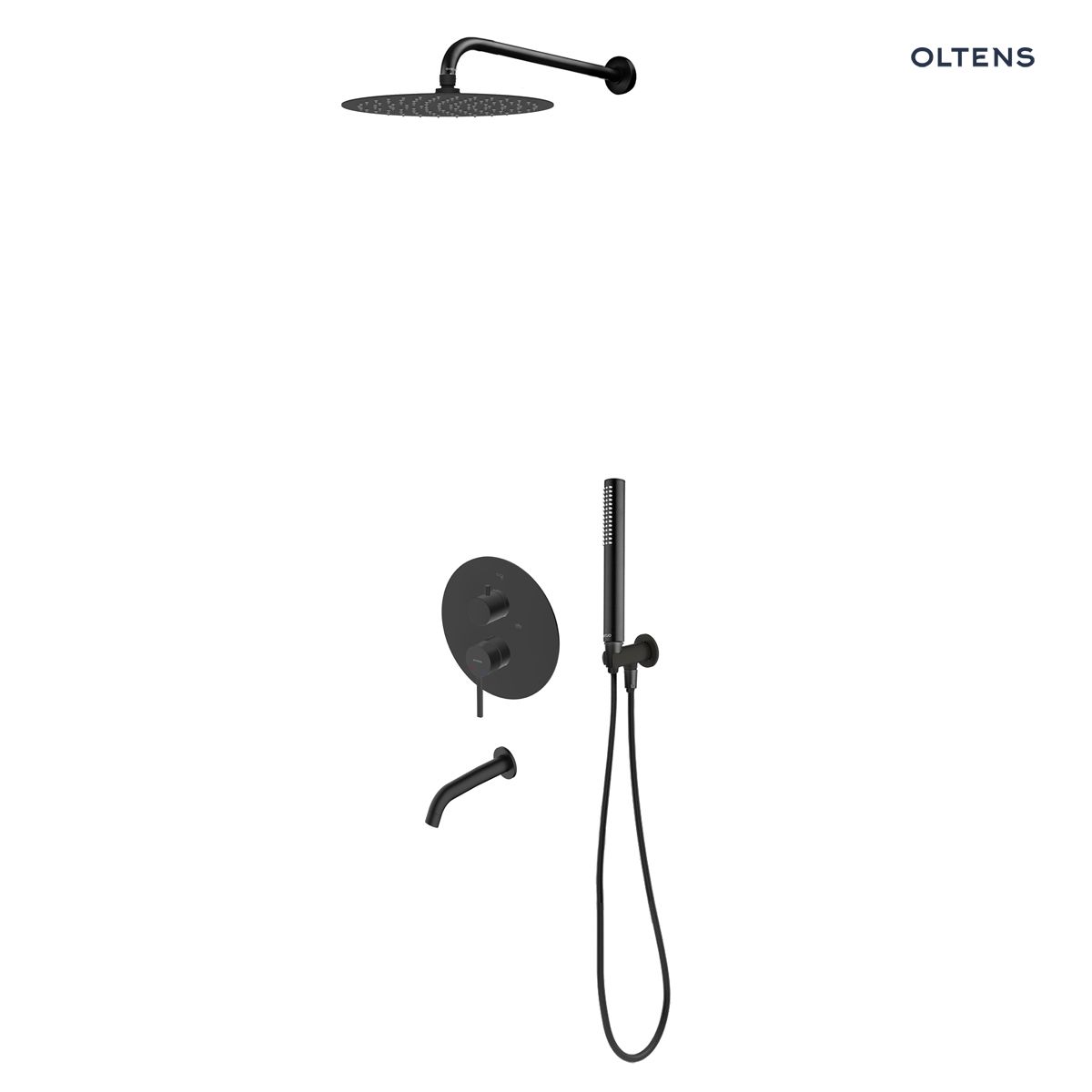 36633300n Zestaw Oltens Rann zestaw wannowo-prysznicowy podtynkowy czarny mat 36633300 - obrazek 1