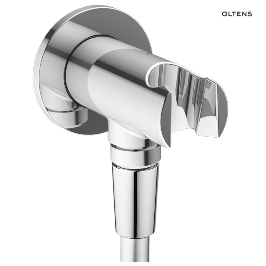 Oltens Hvita przyłącze kątowe z uchwytem okrągłe chrom 39304100