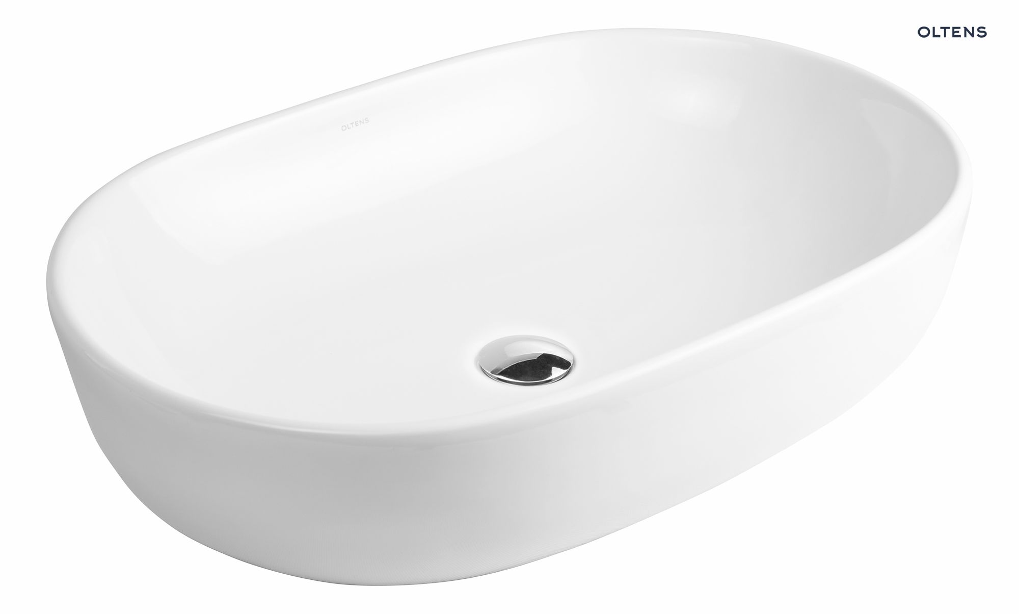 40-315-000 Oltens Hamnes umywalka 60x42,5 cm nablatowa owalna biała 40315000 - obrazek 1