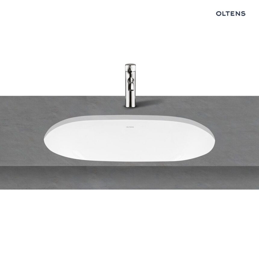Oltens Gapa umywalka 56x41 cm podblatowa z powłoką SmartClean owalna biała 40604000