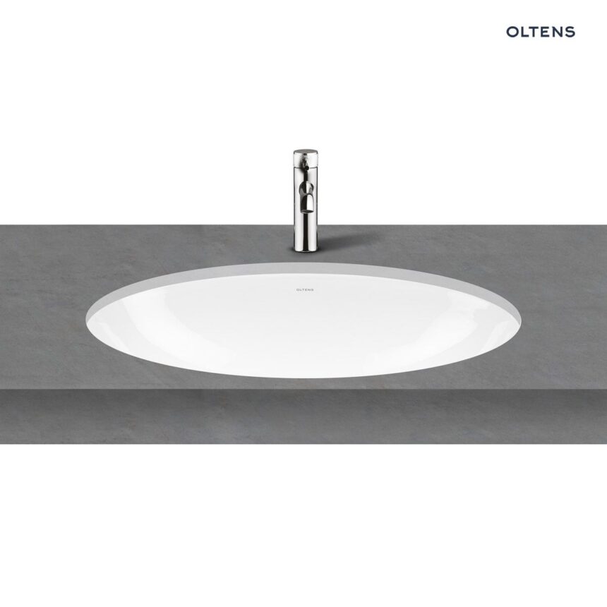 Oltens Gapa umywalka 61x41 cm podblatowa owalna biała 40105000