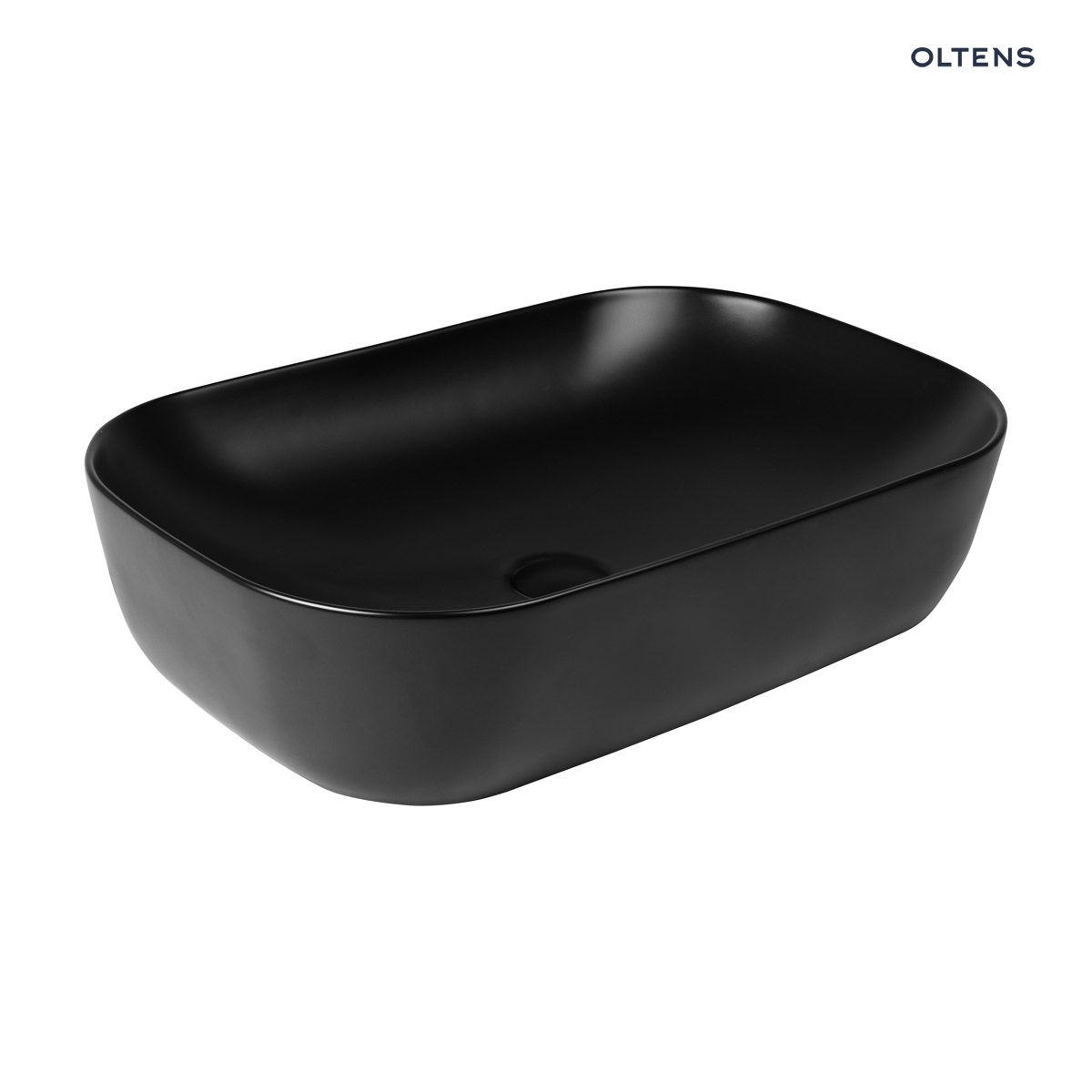 403023002 Oltens Hamnes umywalka 61x40 cm nablatowa owalna czarny mat 40302300 - obrazek 1