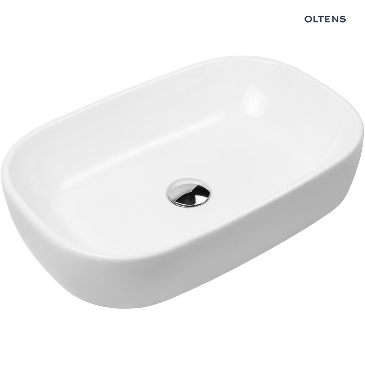 40804000_1 Oltens Jurong umywalka 54x36 cm nablatowa z powłoką SmartClean biała 40804000 - obrazek 1