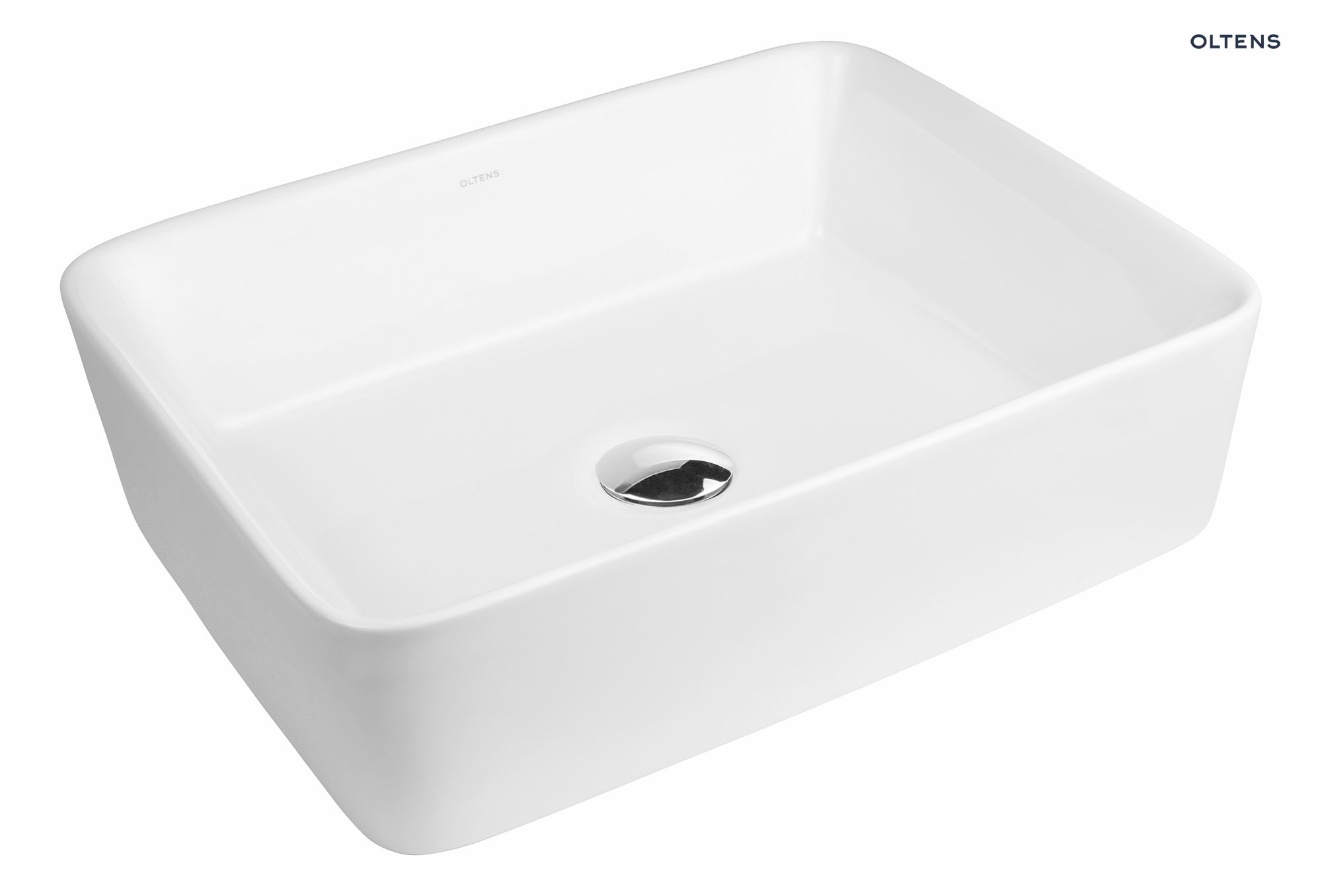 40814000_1 Oltens Forde umywalka 48x37 cm nablatowa prostokątna z powłoką SmartClean biała 40814000 - obrazek 1